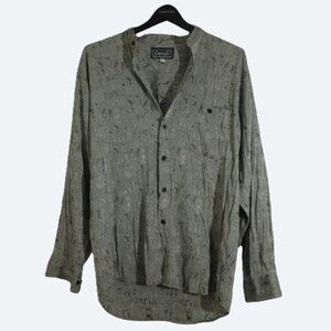 Danelli vintage grey green symbolic pattern Long Sleeve Shirt size L